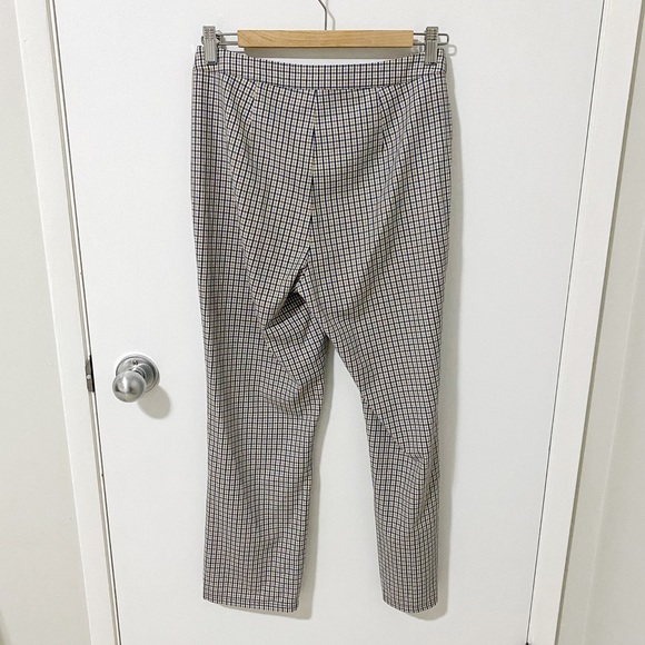 Aritzia Sunday Best Freshman Check Plaid Pant Cream/Tan/Navy size 6 - Picture 6 of 14